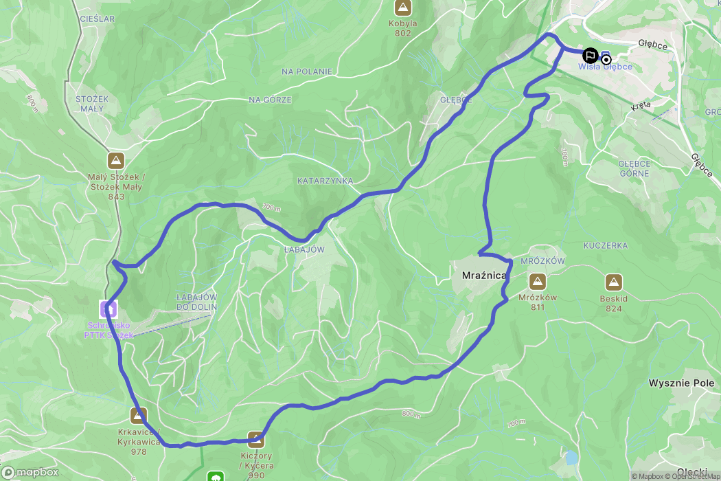 Wisła: mapa trasy - Poland