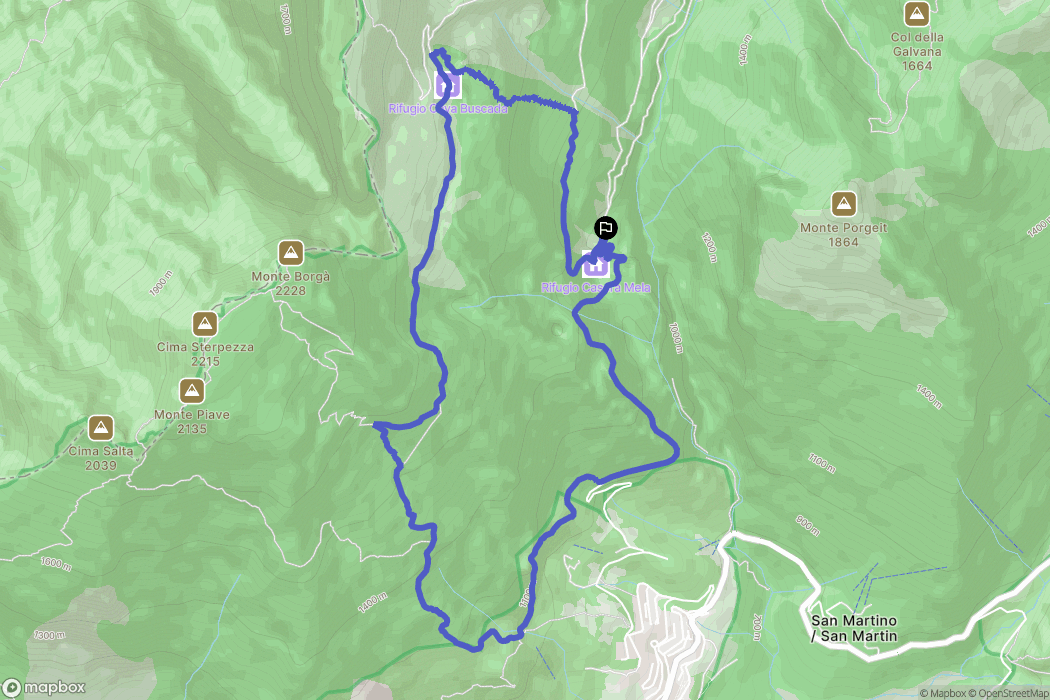 : carte du parcours de randonnée - Italy