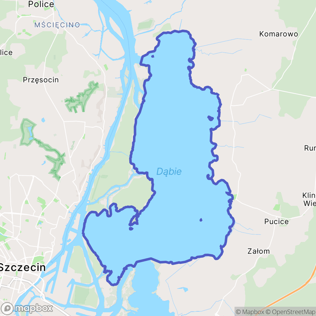 Mapa wyznaczonego obszaru jezioro-dabie