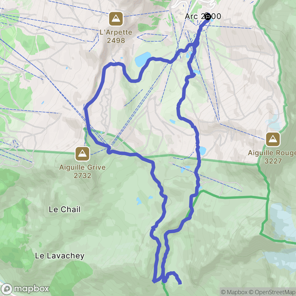 Bourg-Saint-Maurice : carte du parcours de randonnée - France