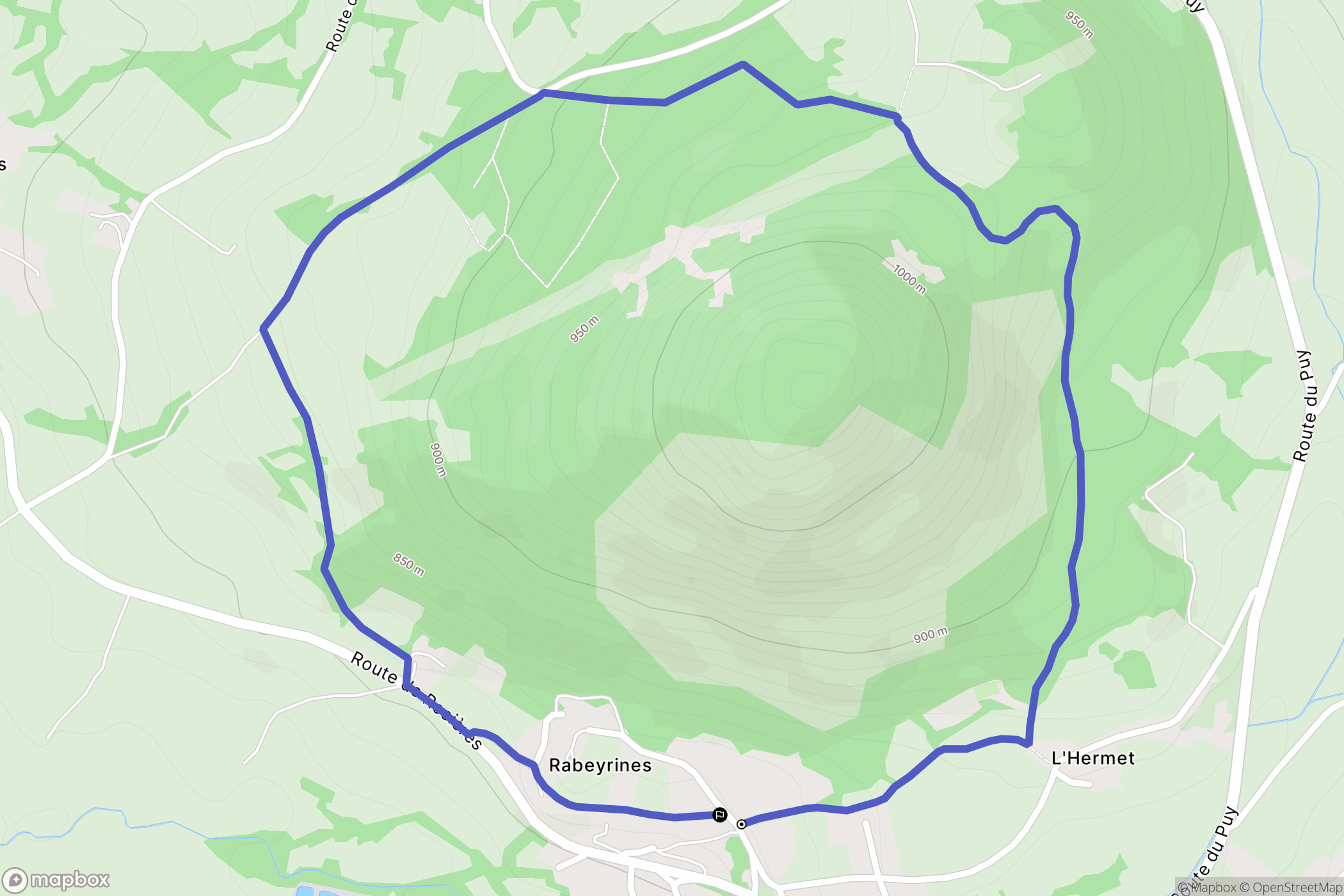 Saint-Hostien : carte du parcours de randonnée - France