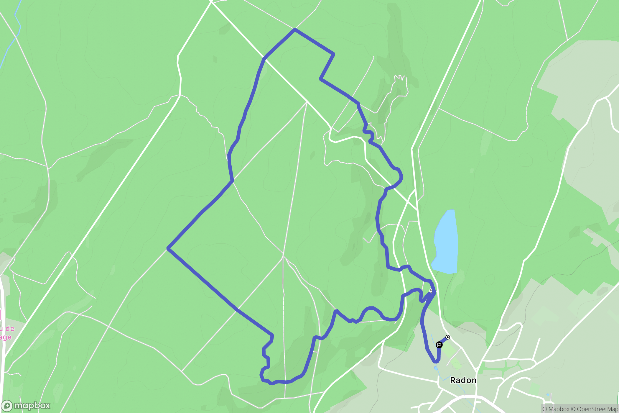 Écouves : carte du parcours de randonnée - France