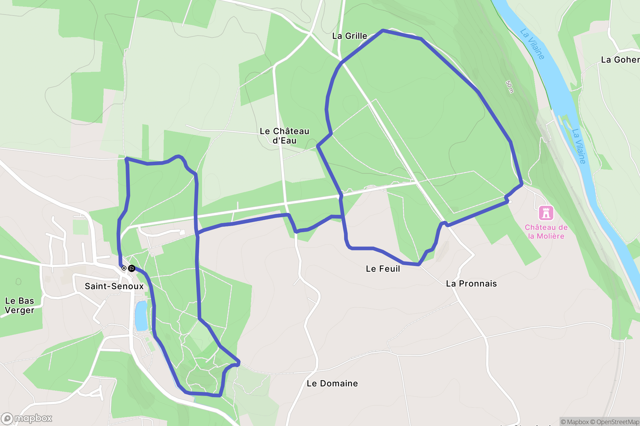 Saint-Senoux : carte du parcours de randonnée - France