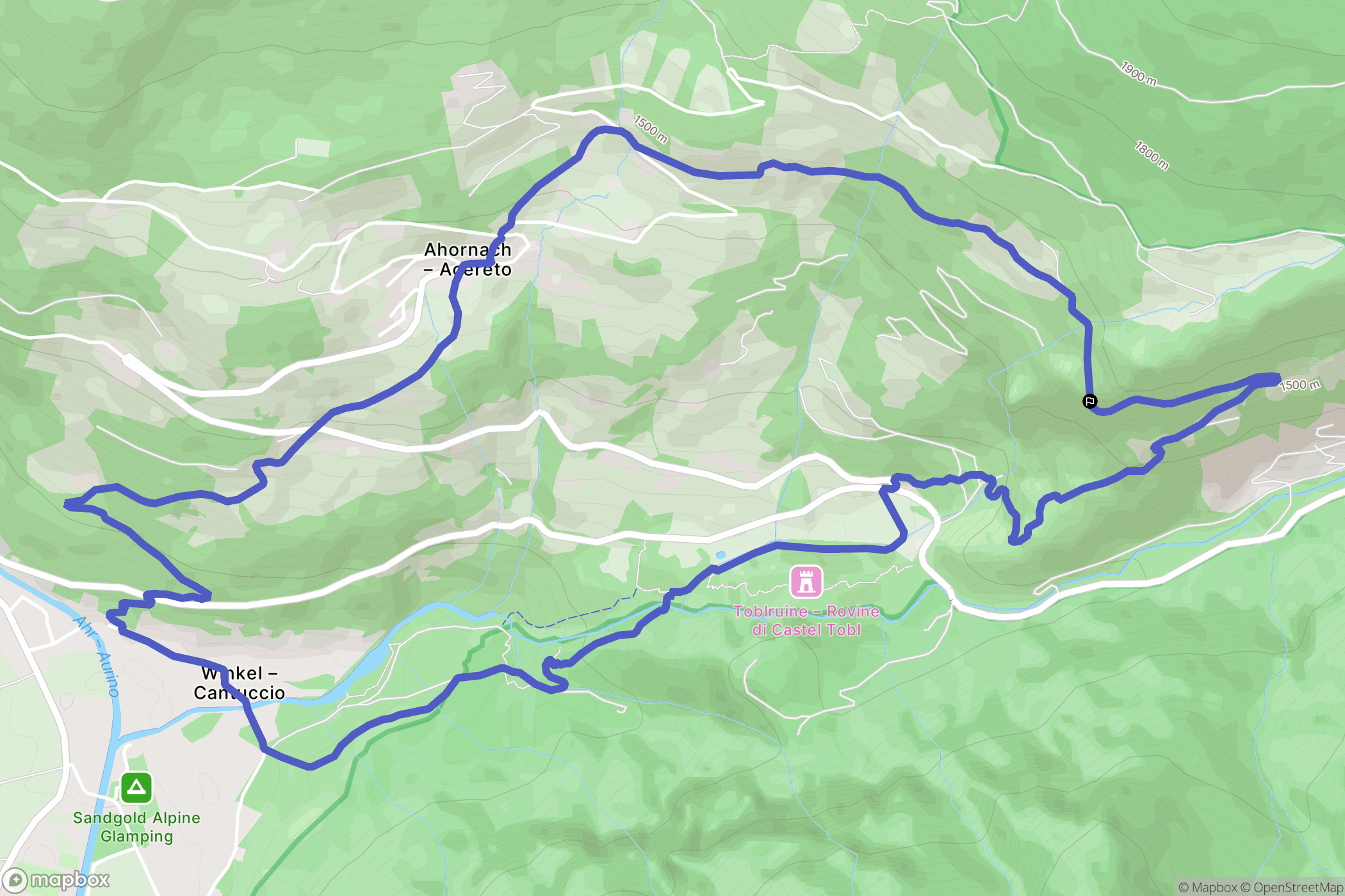 : carte du parcours de randonnée - Italy