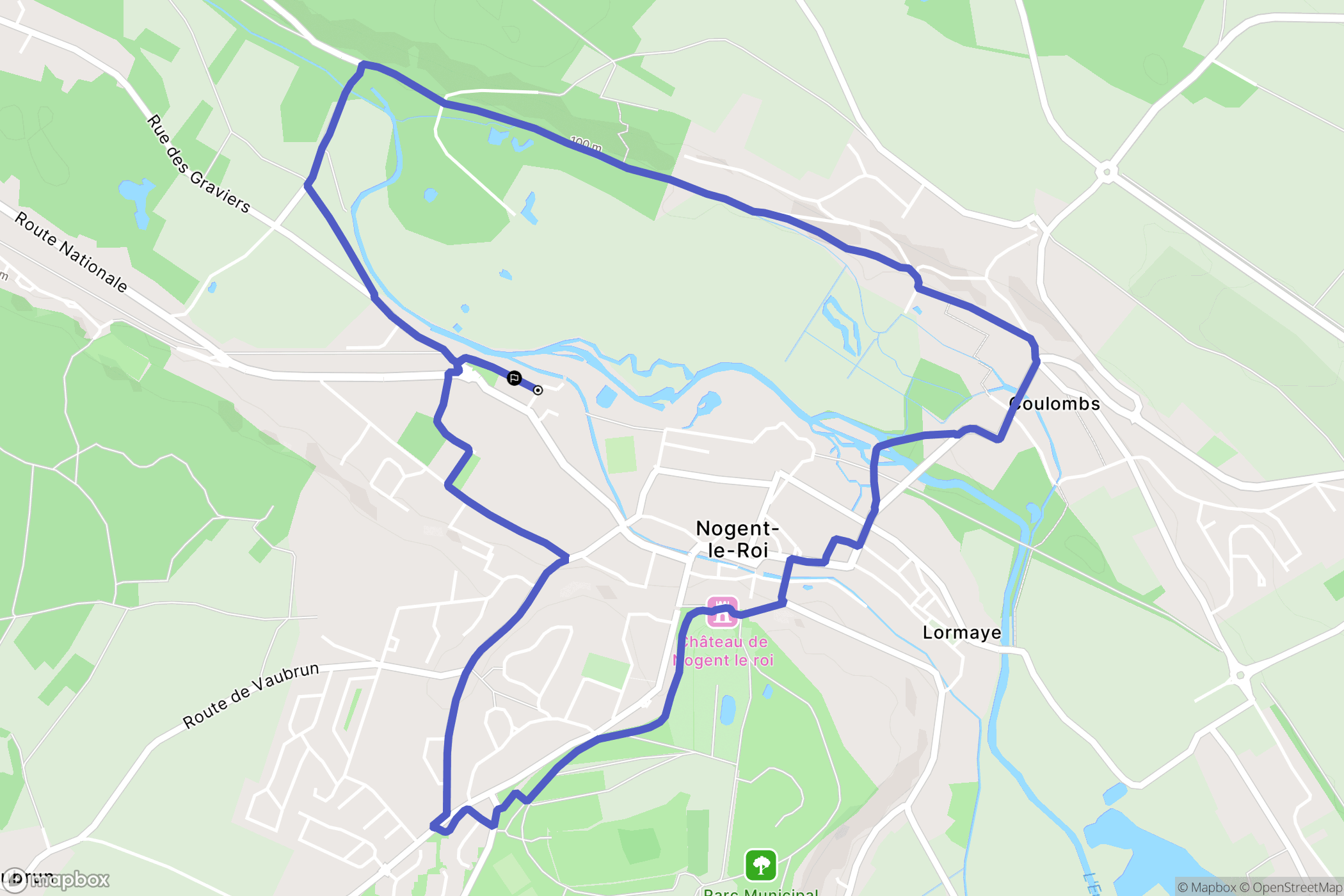Nogent-le-Roi : carte du parcours de randonnée - France