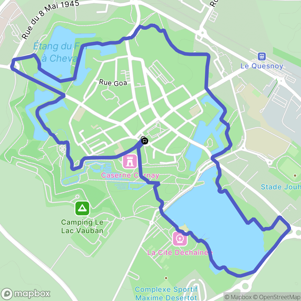 Le Quesnoy : carte du parcours de randonnée - France