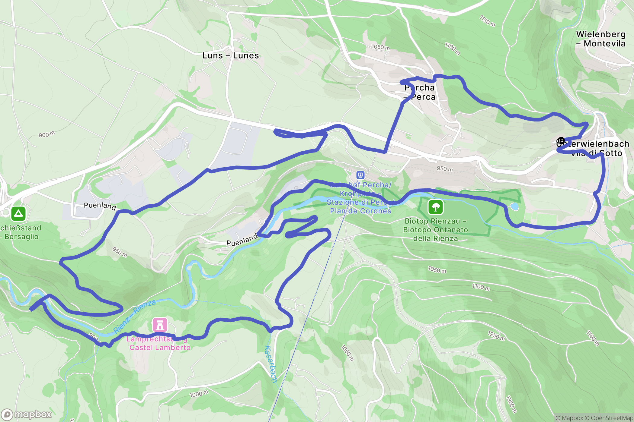 Vila di Sotto : carte du parcours de randonnée - Italy