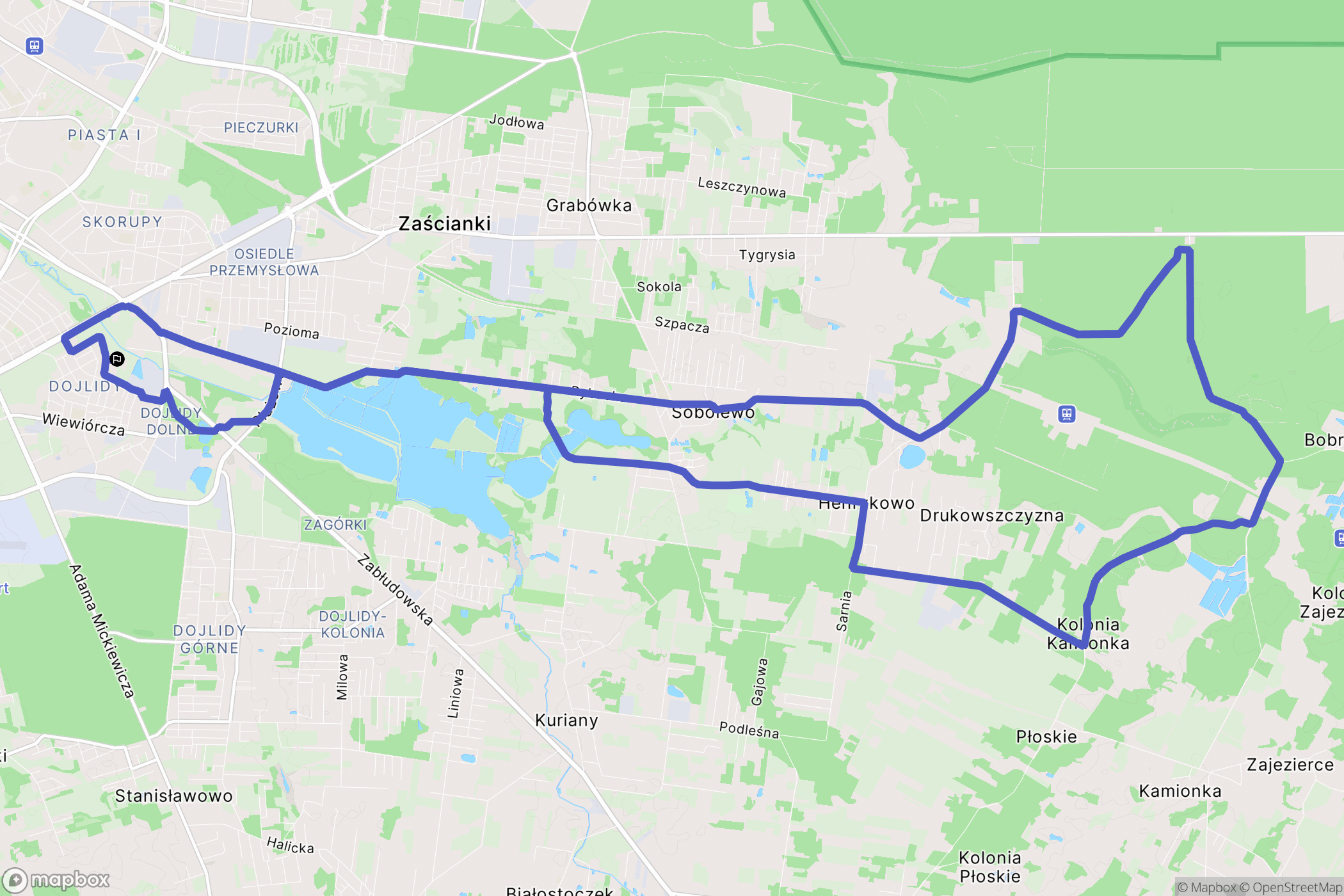 Białystok: mapa trasy - Poland
