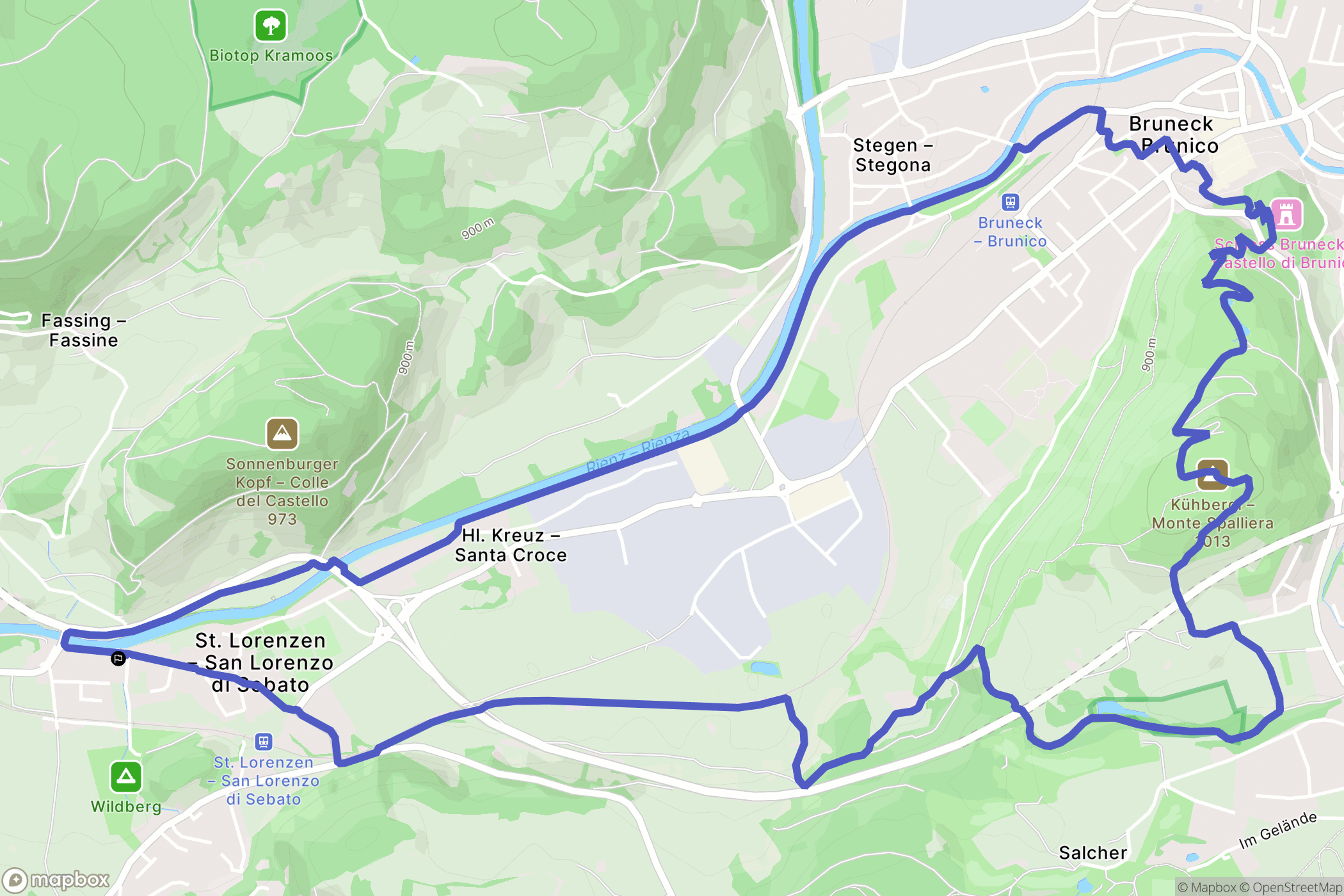 San Lorenzo di Sebato : carte du parcours de randonnée - Italy