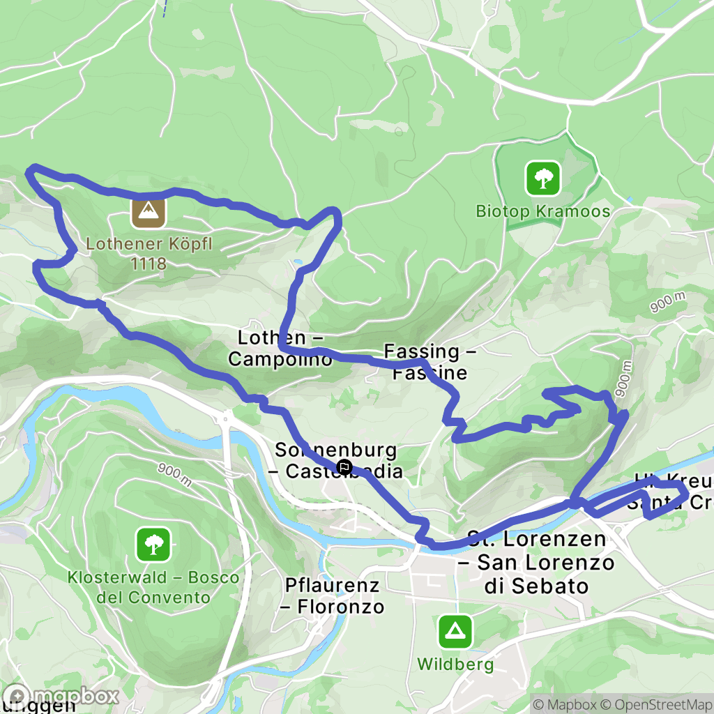 Castelbadia : carte du parcours de randonnée - Italy