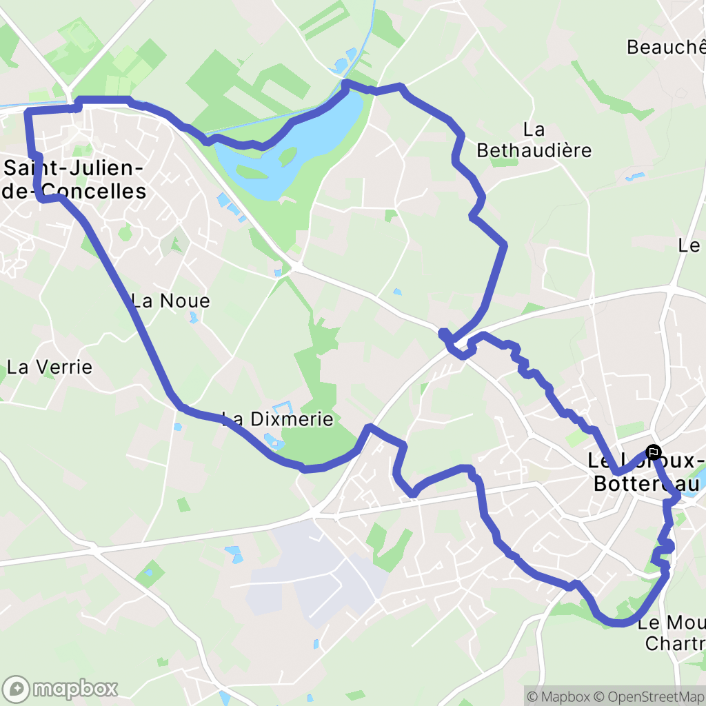 Le Loroux-Bottereau : carte du parcours de randonnée - France