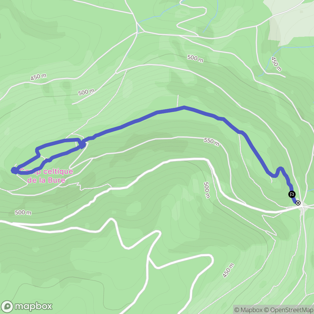 Hurbache : carte du parcours de randonnée - France