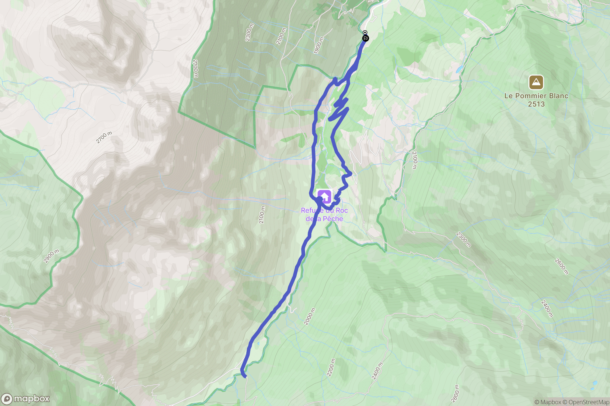 Pralognan-la-Vanoise : carte du parcours de randonnée - France