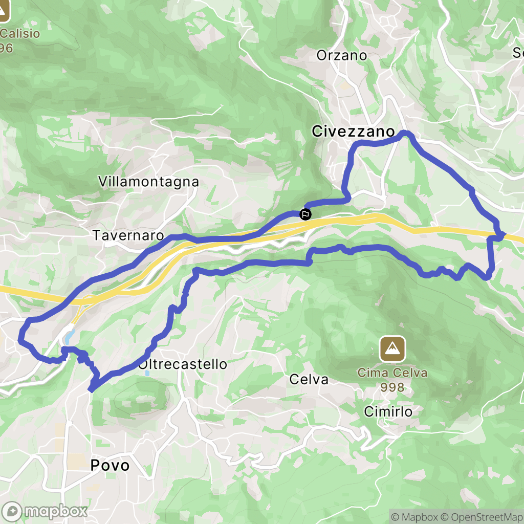 : carte du parcours de randonnée - Italy