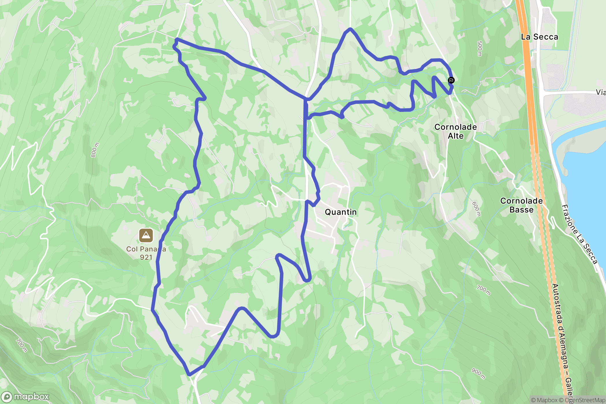 : carte du parcours de randonnée - Italy