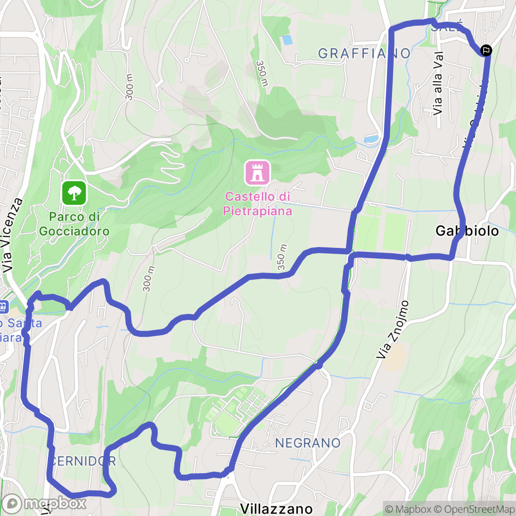 Trento : carte du parcours de randonnée - Italy