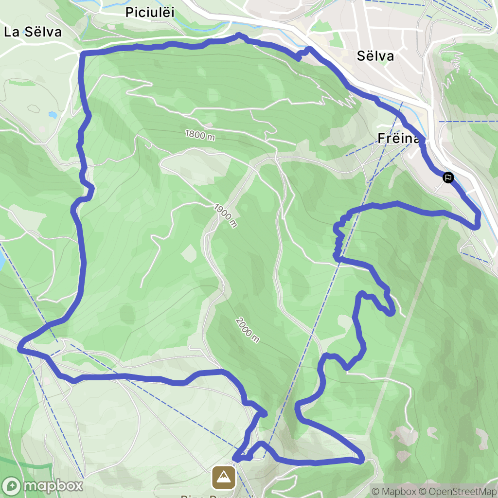 Selva di Val Gardena : carte du parcours de randonnée - Italy