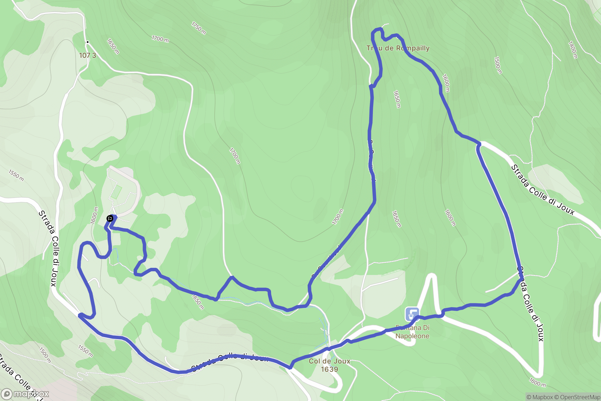 : carte du parcours de randonnée - Italy