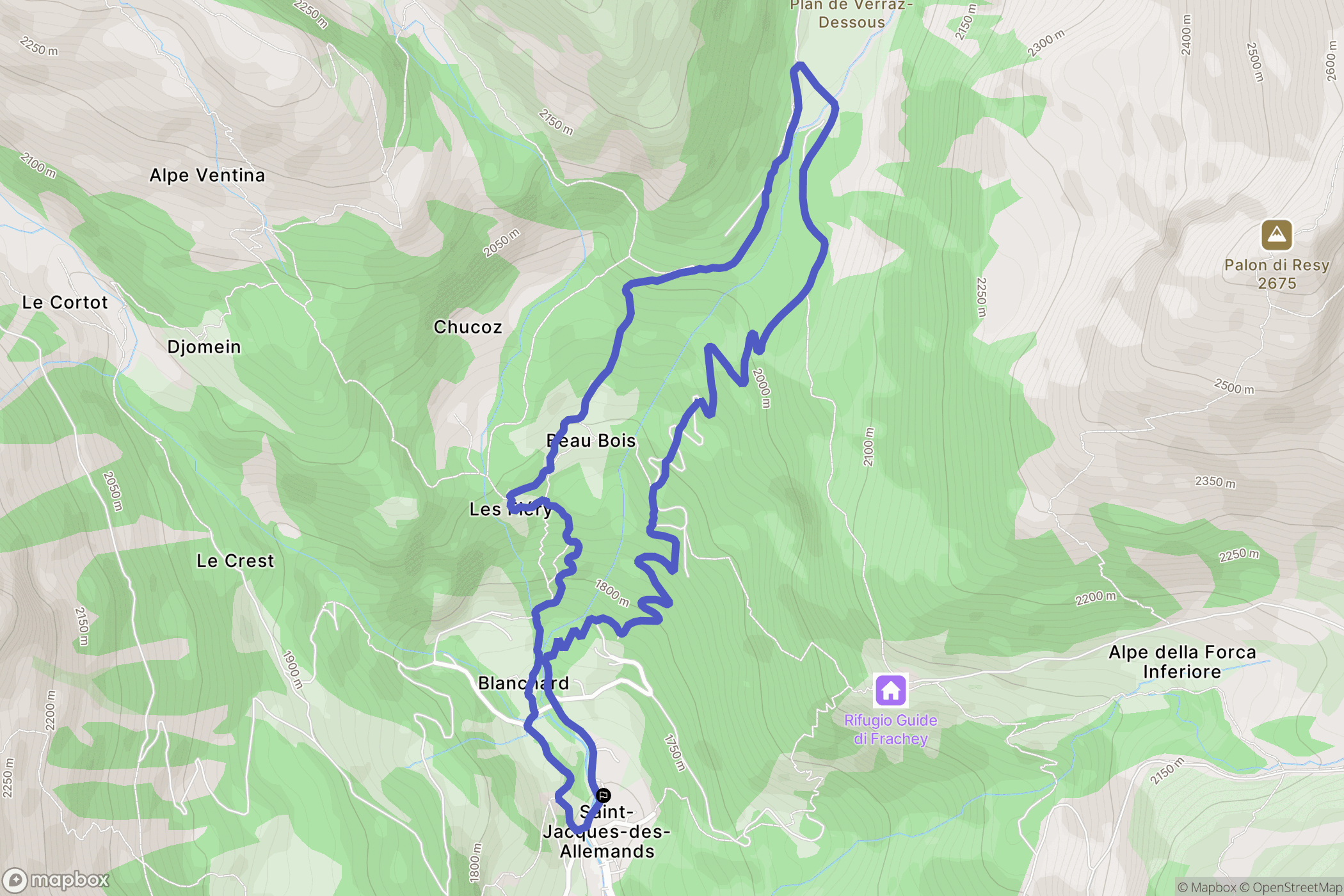 Saint-Jacques-des-Allemands : carte du parcours de randonnée - Italy