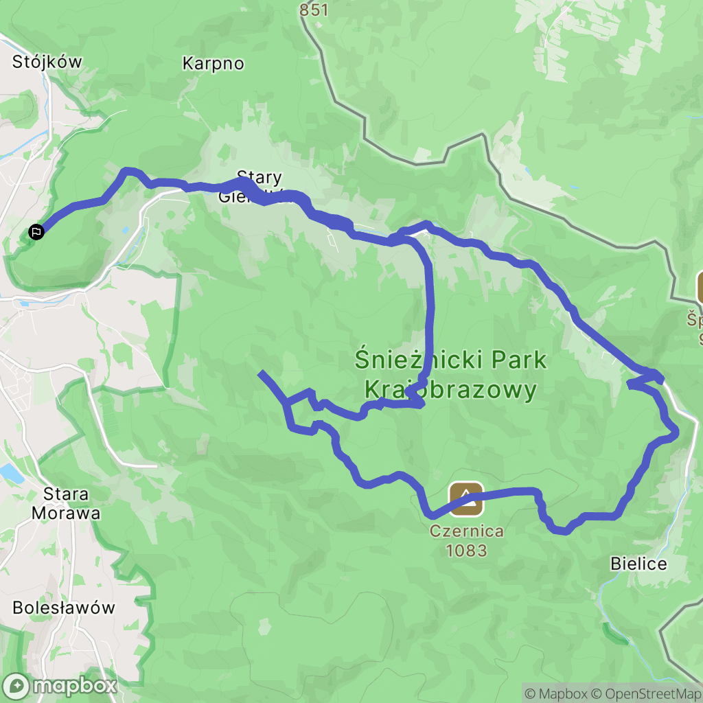Stronie Śląskie: mapa trasy - Poland