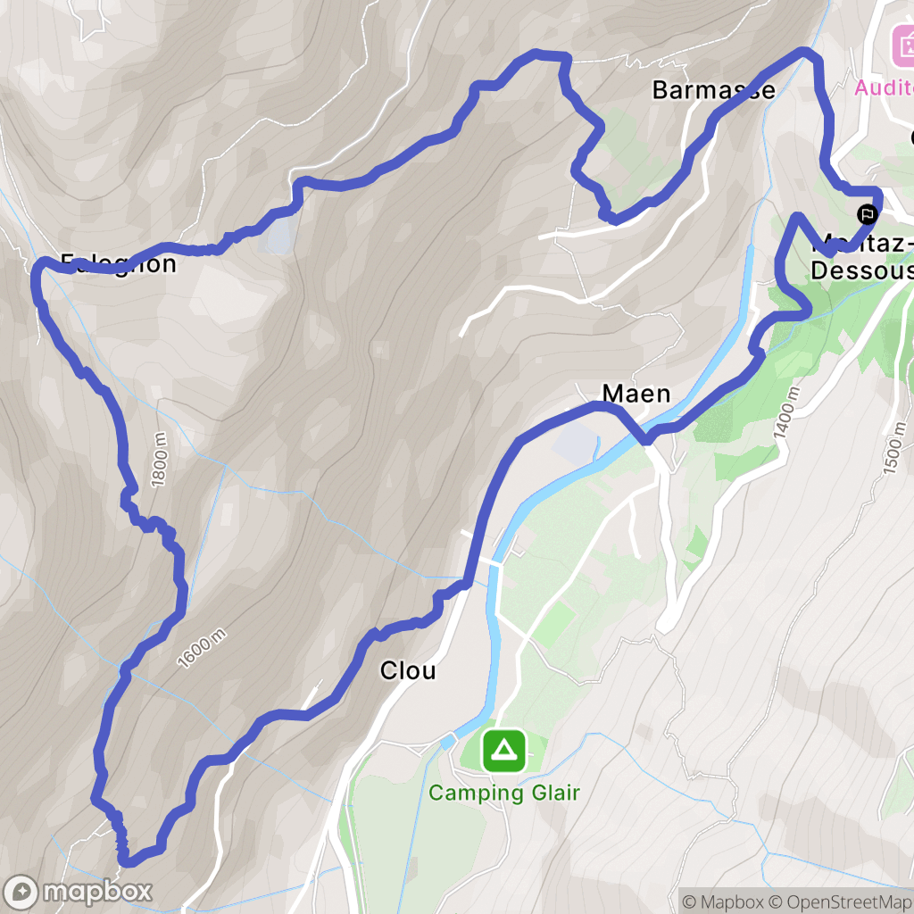 Paquier : carte du parcours de randonnée - Italy
