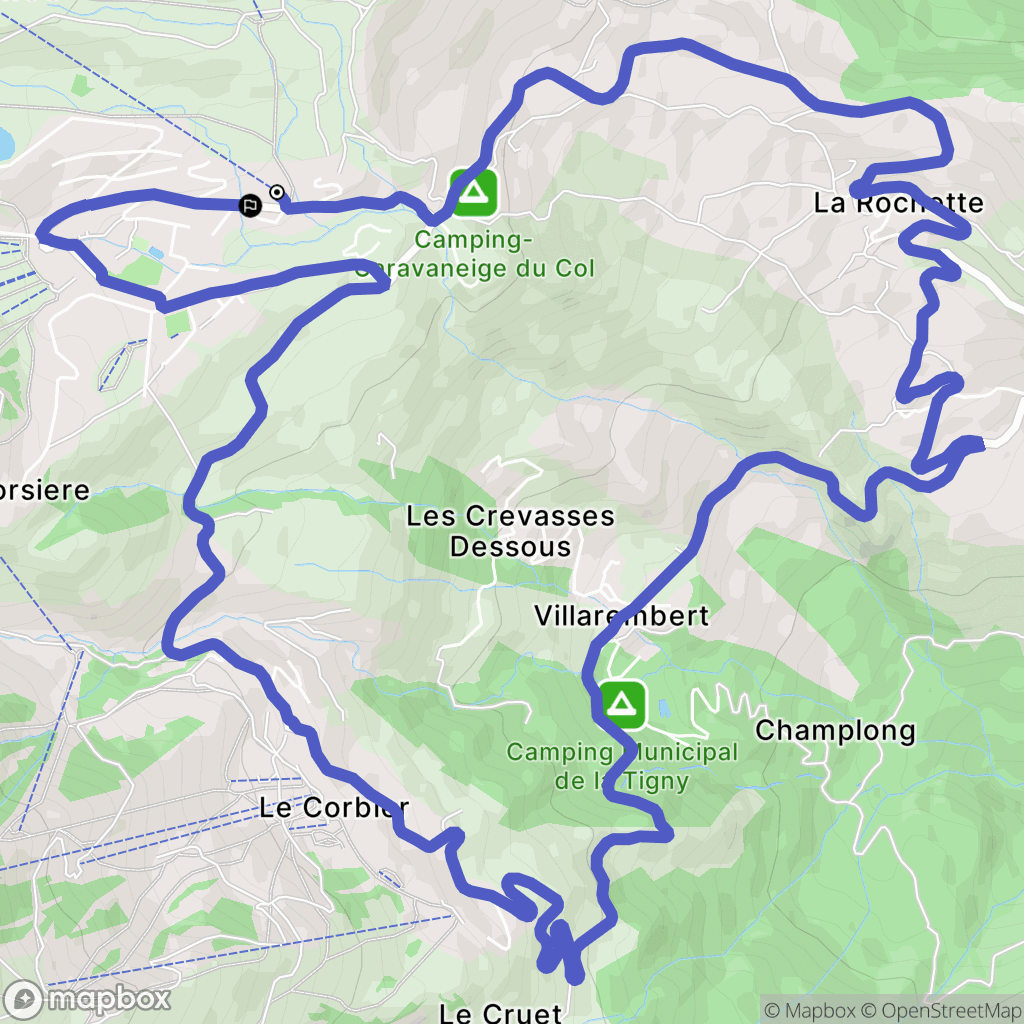 Fontcouverte-la-Toussuire : carte du parcours de randonnée - France