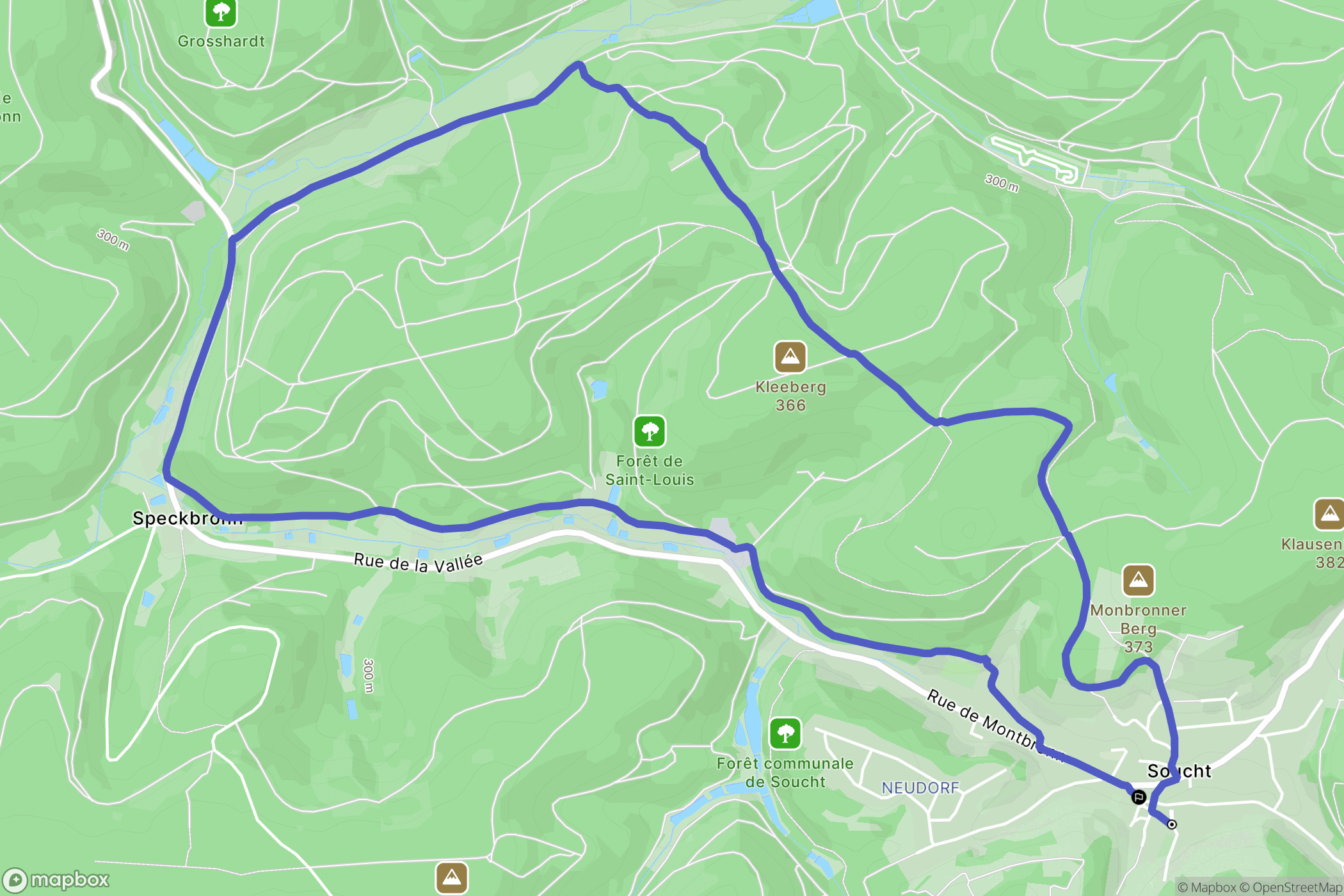 Soucht : carte du parcours de randonnée - France
