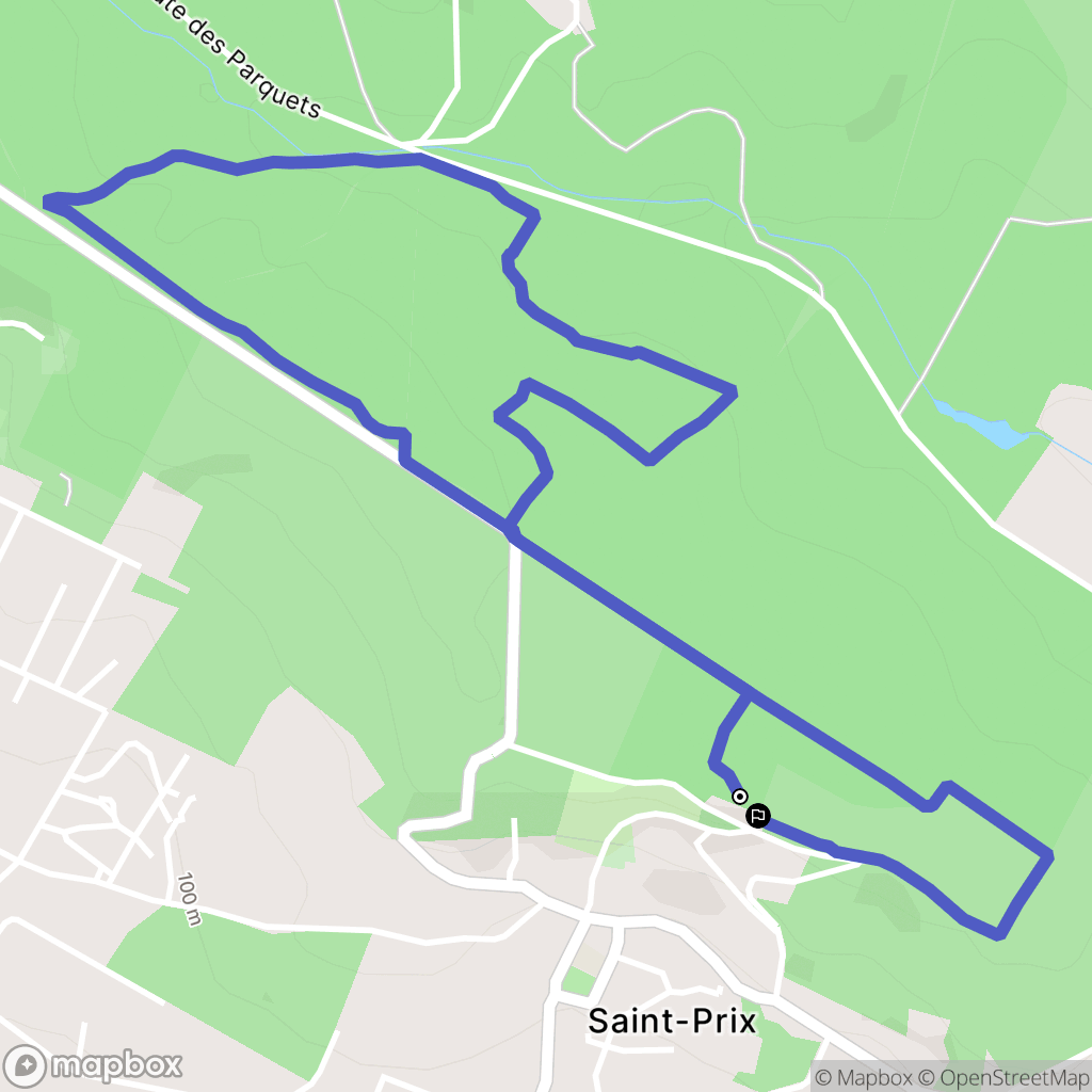 Saint-Prix : carte du parcours de randonnée - France
