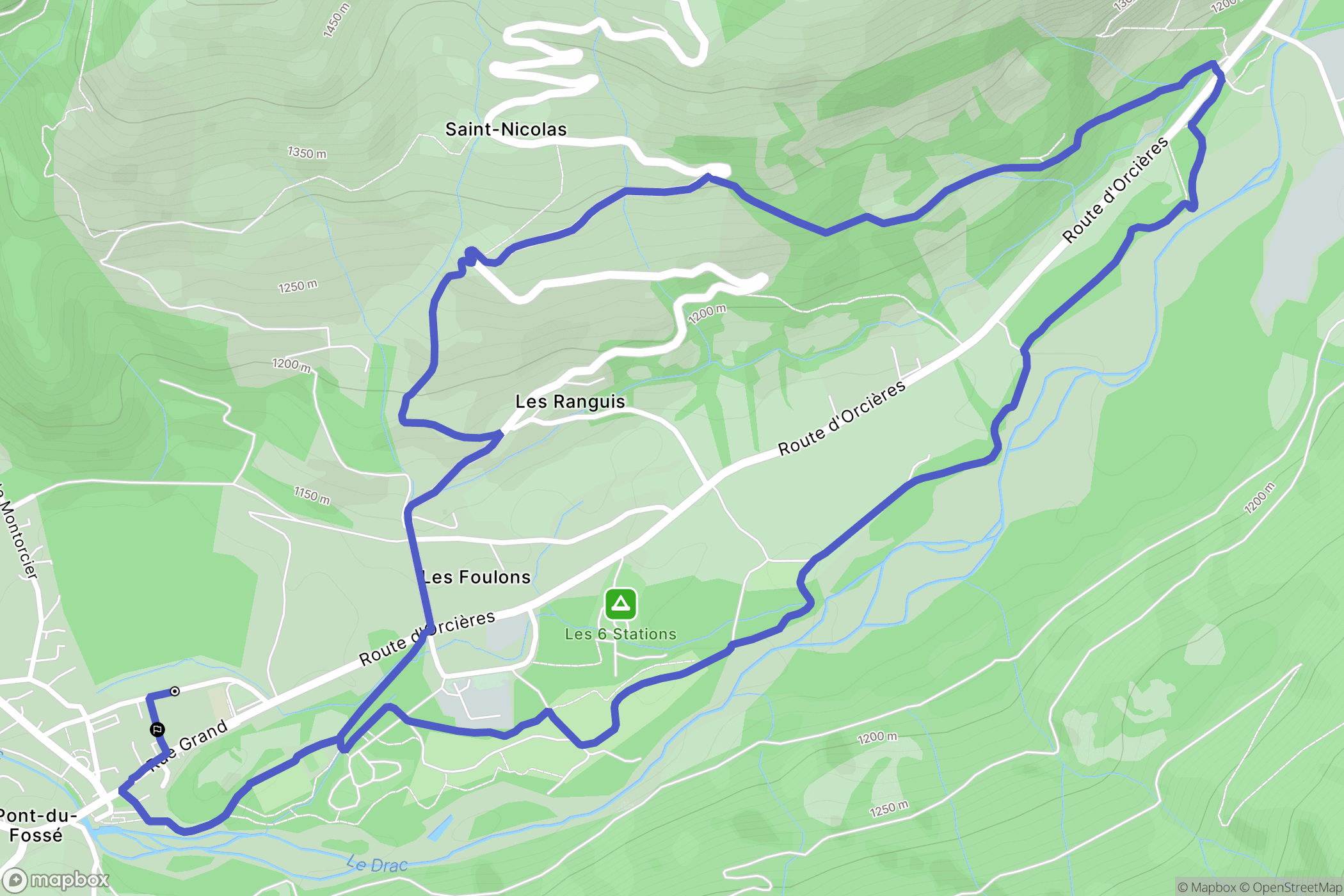 Saint-Jean-Saint-Nicolas : carte du parcours de randonnée - France