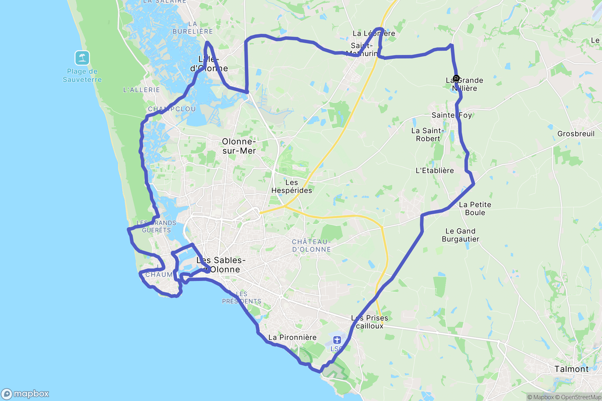 Saint-Mathurin : carte du parcours de randonnée - France