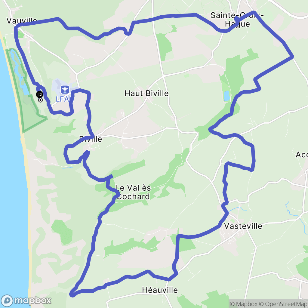 La Hague : carte du parcours de randonnée - France