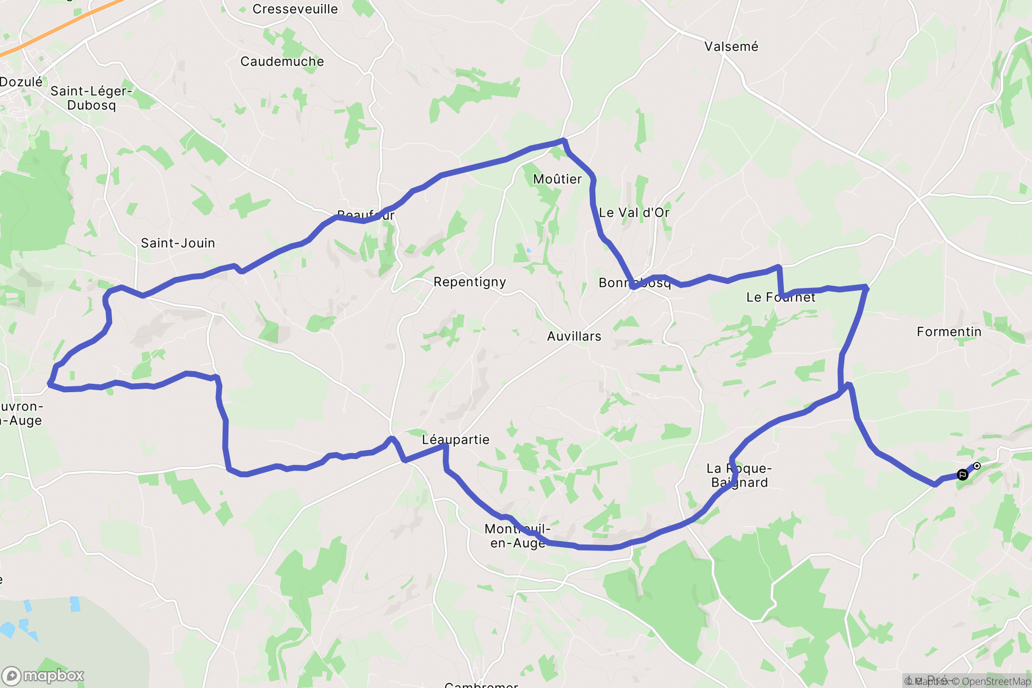 Manerbe : carte du parcours de randonnée - France