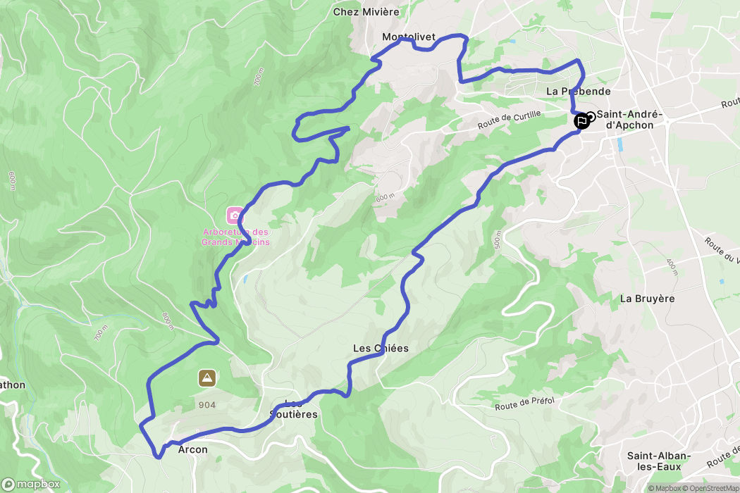 Saint-André-d'Apchon : carte du parcours de randonnée - France