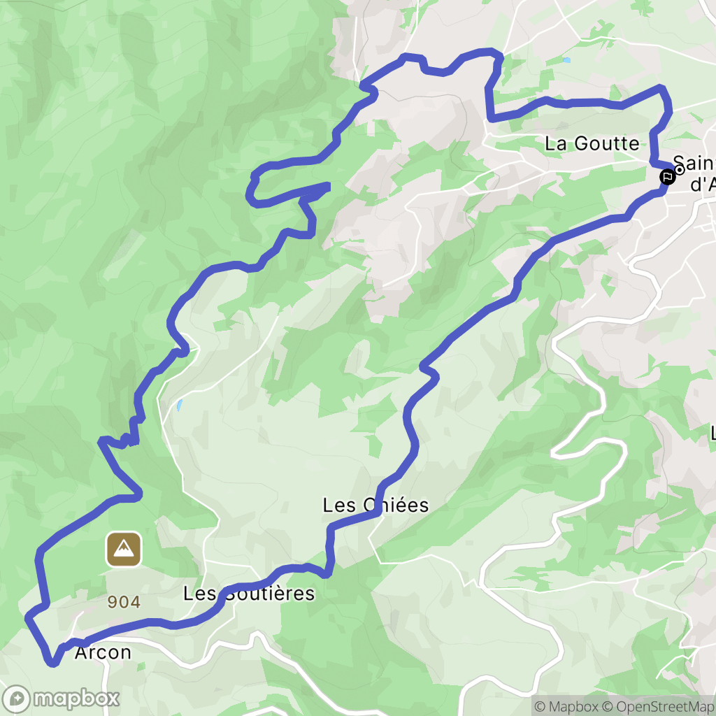 Saint-André-d'Apchon : carte du parcours de randonnée - France