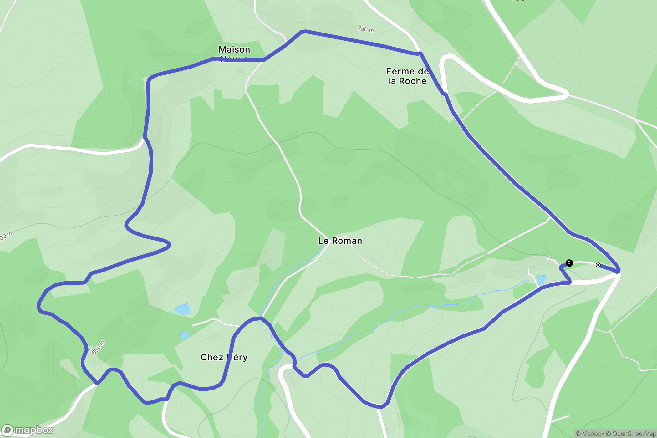 La Rosière : carte du parcours de randonnée - France