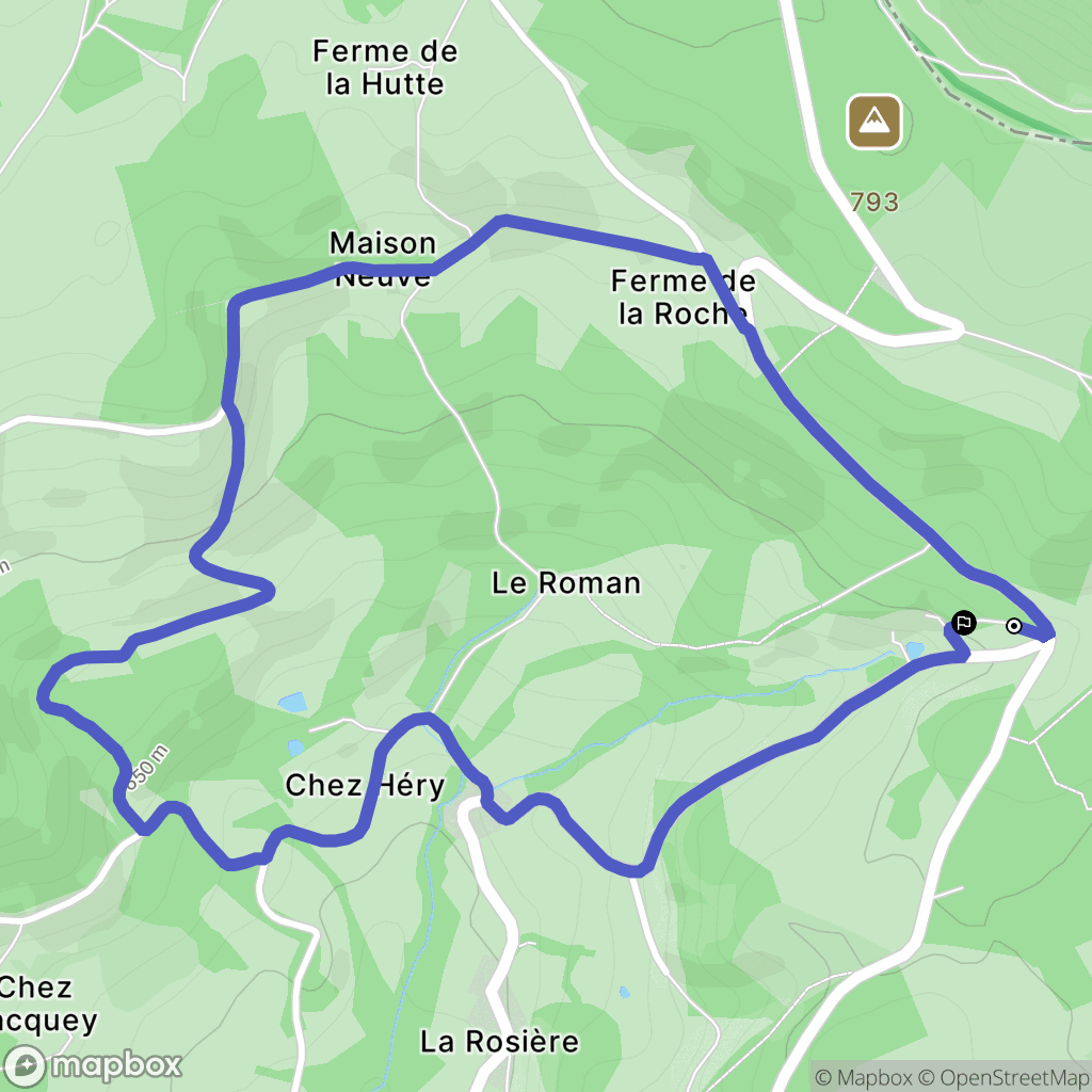 La Rosière : carte du parcours de randonnée - France