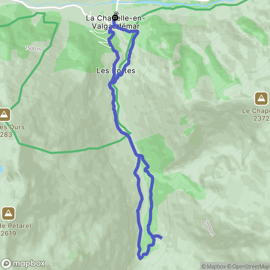 La Chapelle-en-Valgaudémar : carte du parcours de randonnée - France