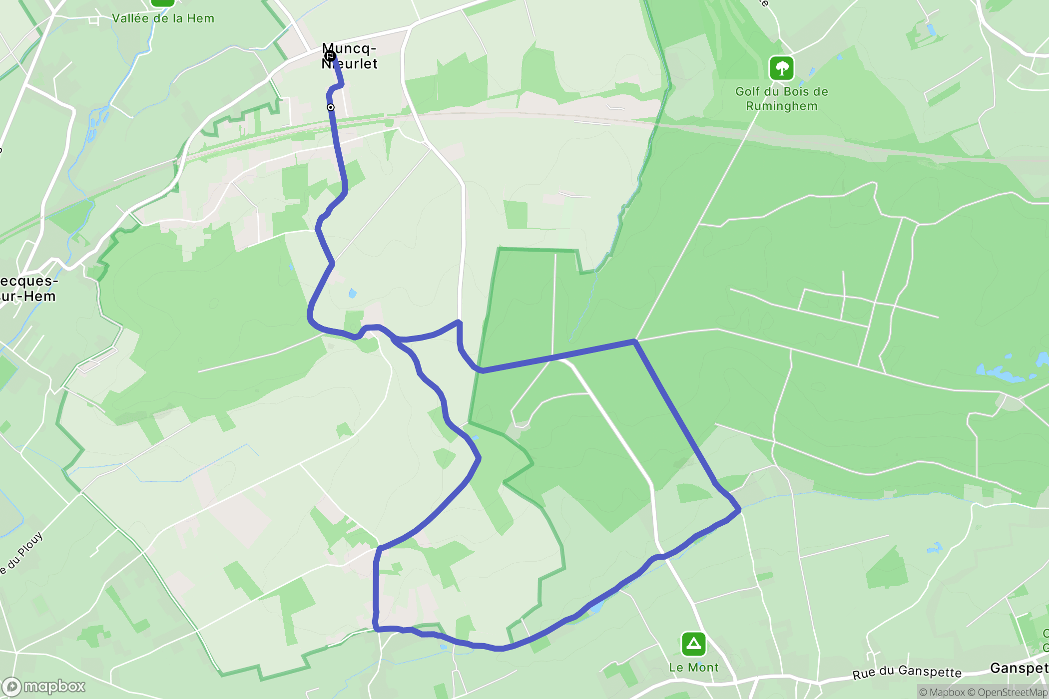 Muncq-Nieurlet : carte du parcours de randonnée - France