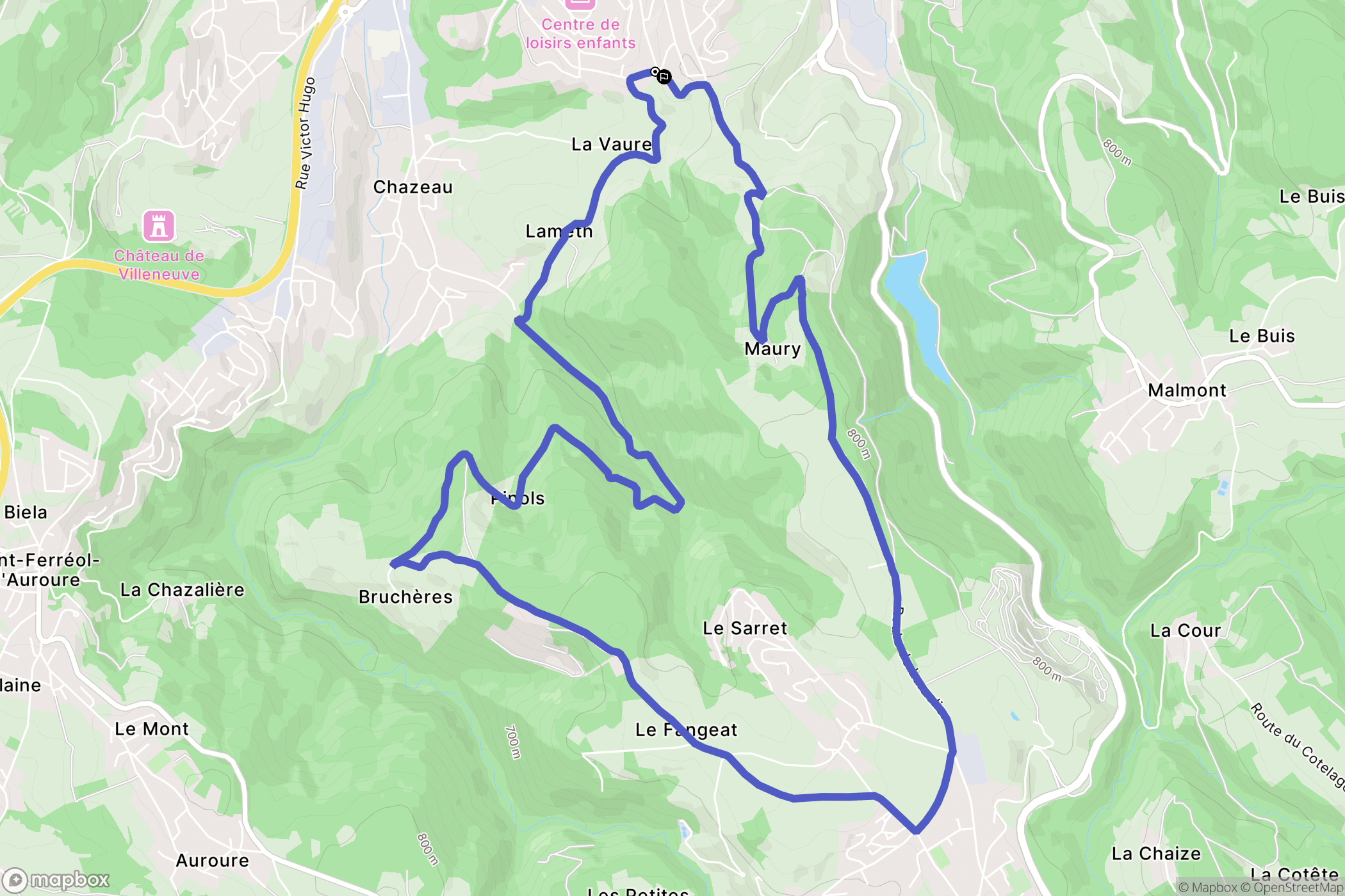 Firminy : carte du parcours de randonnée - France