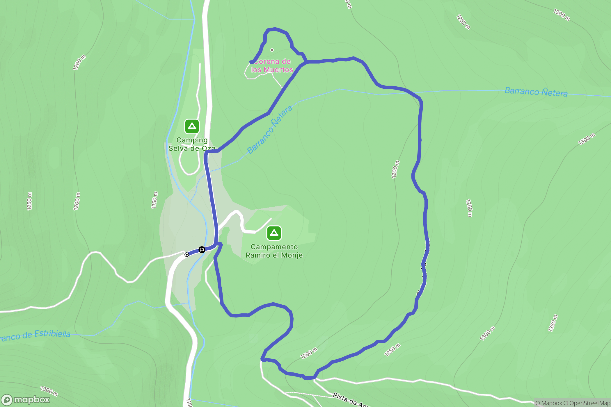 Hecho : carte du parcours de randonnée - Spain