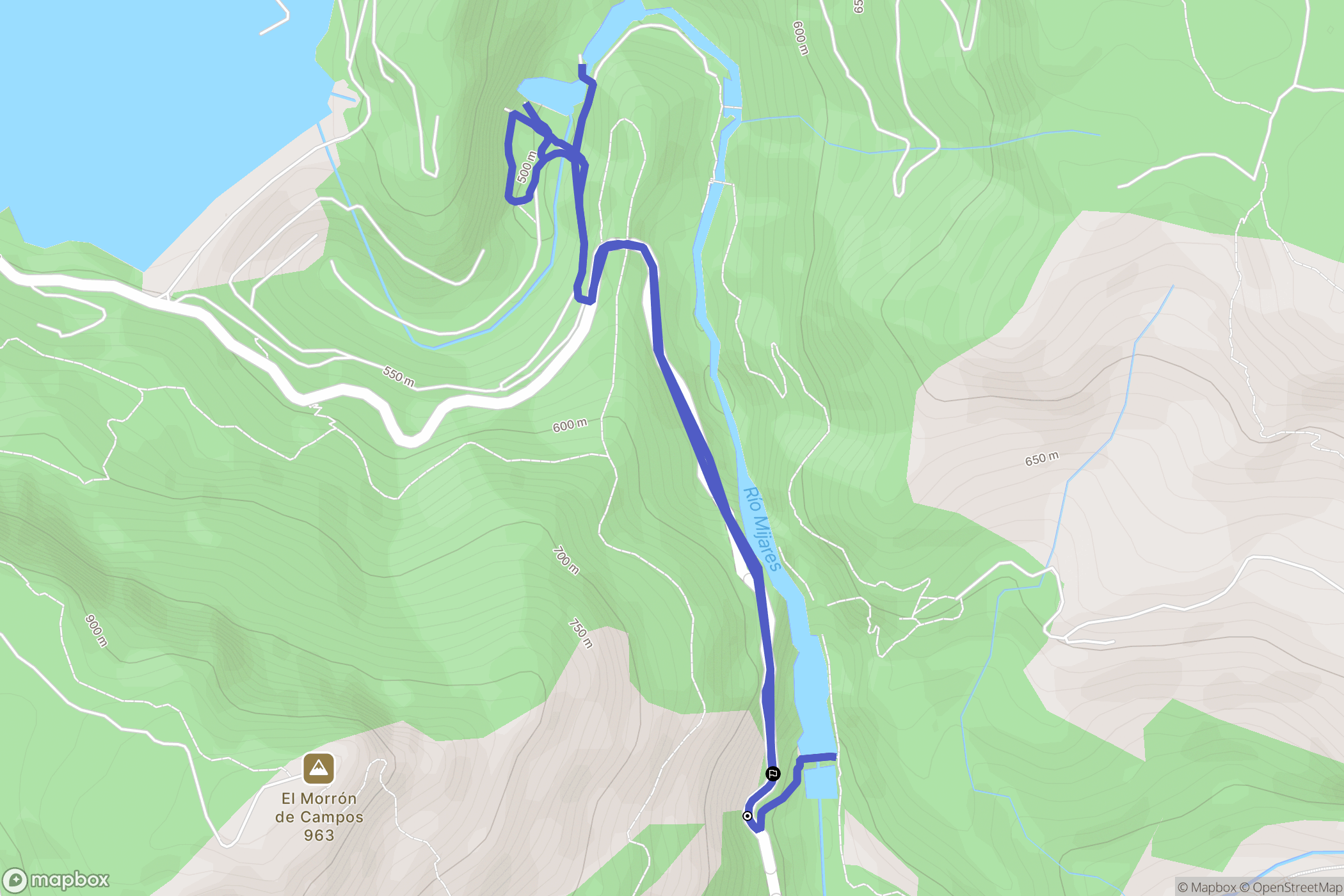 Montanejos : carte du parcours de randonnée - Spain