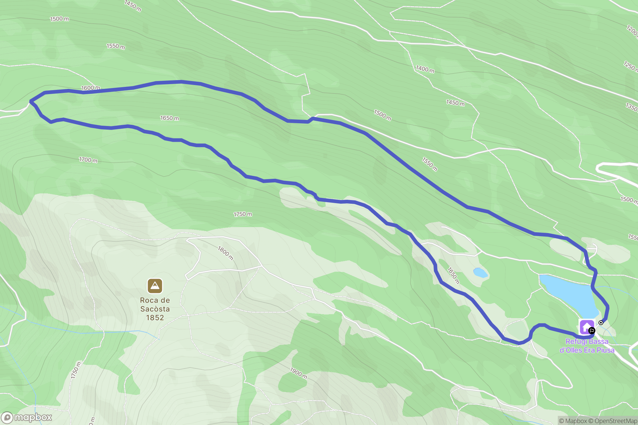 Gausac : carte du parcours de randonnée - Spain