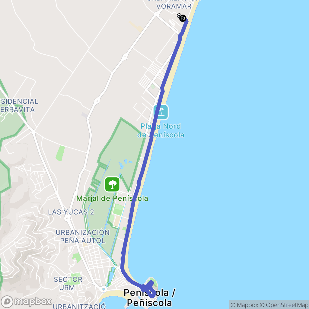 Peñíscola : carte du parcours de randonnée - Spain