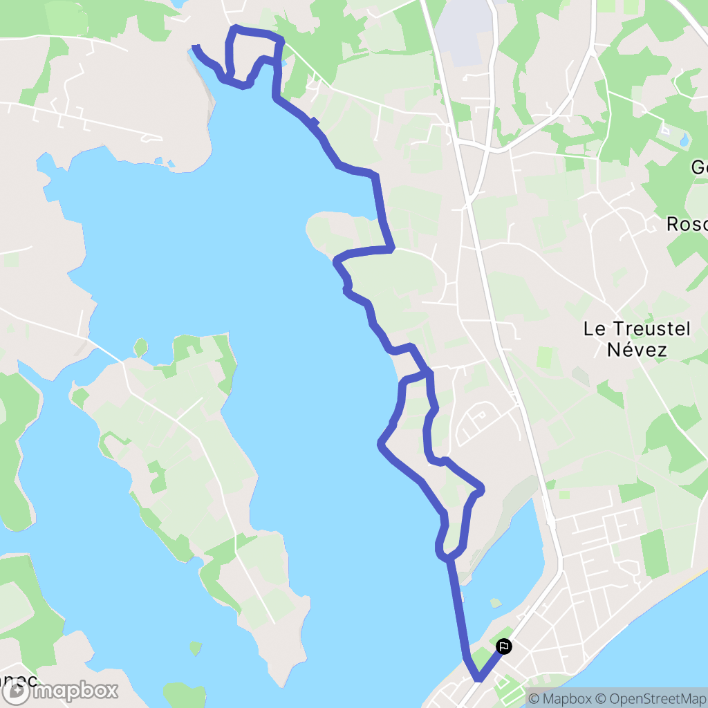Île-Tudy : carte du parcours de randonnée - France