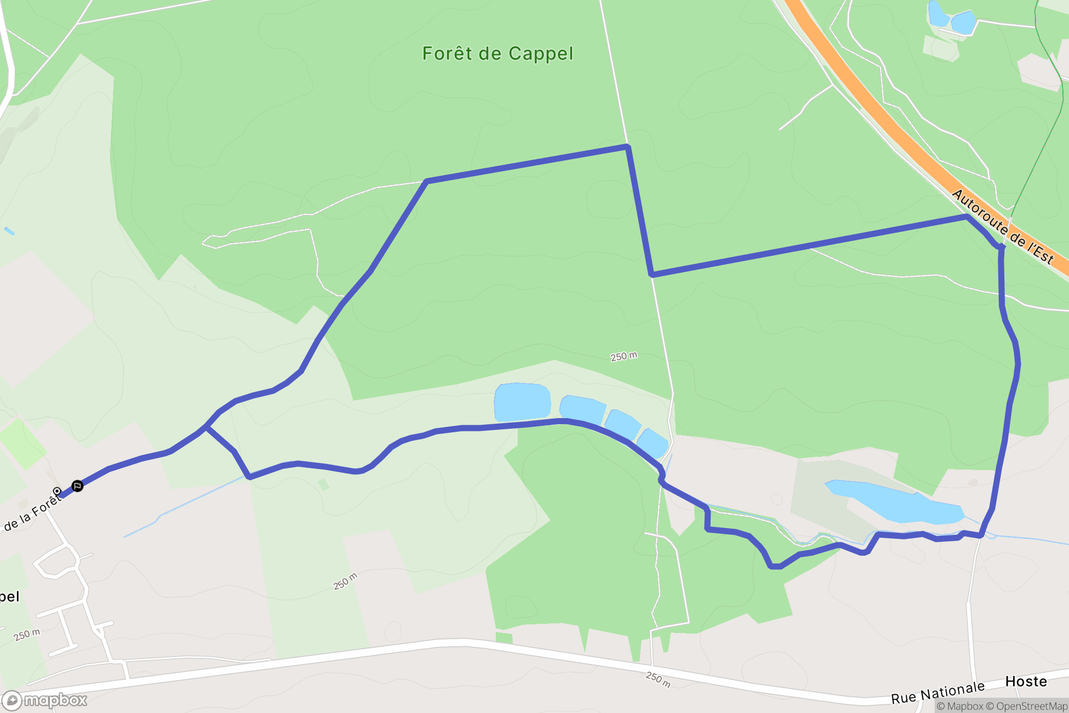 Cappel : carte du parcours de randonnée - France