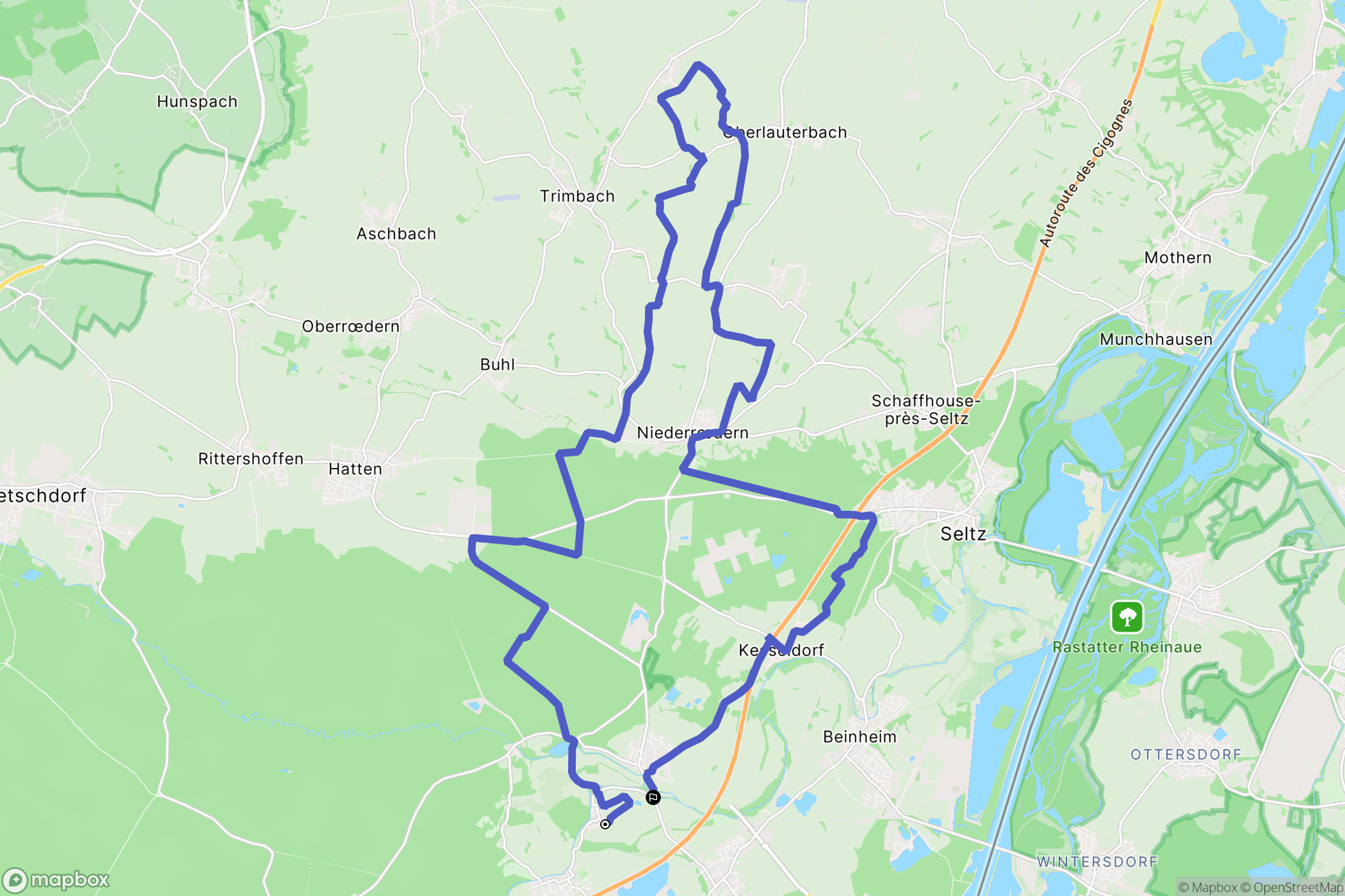 Kauffenheim : carte du parcours de randonnée - France