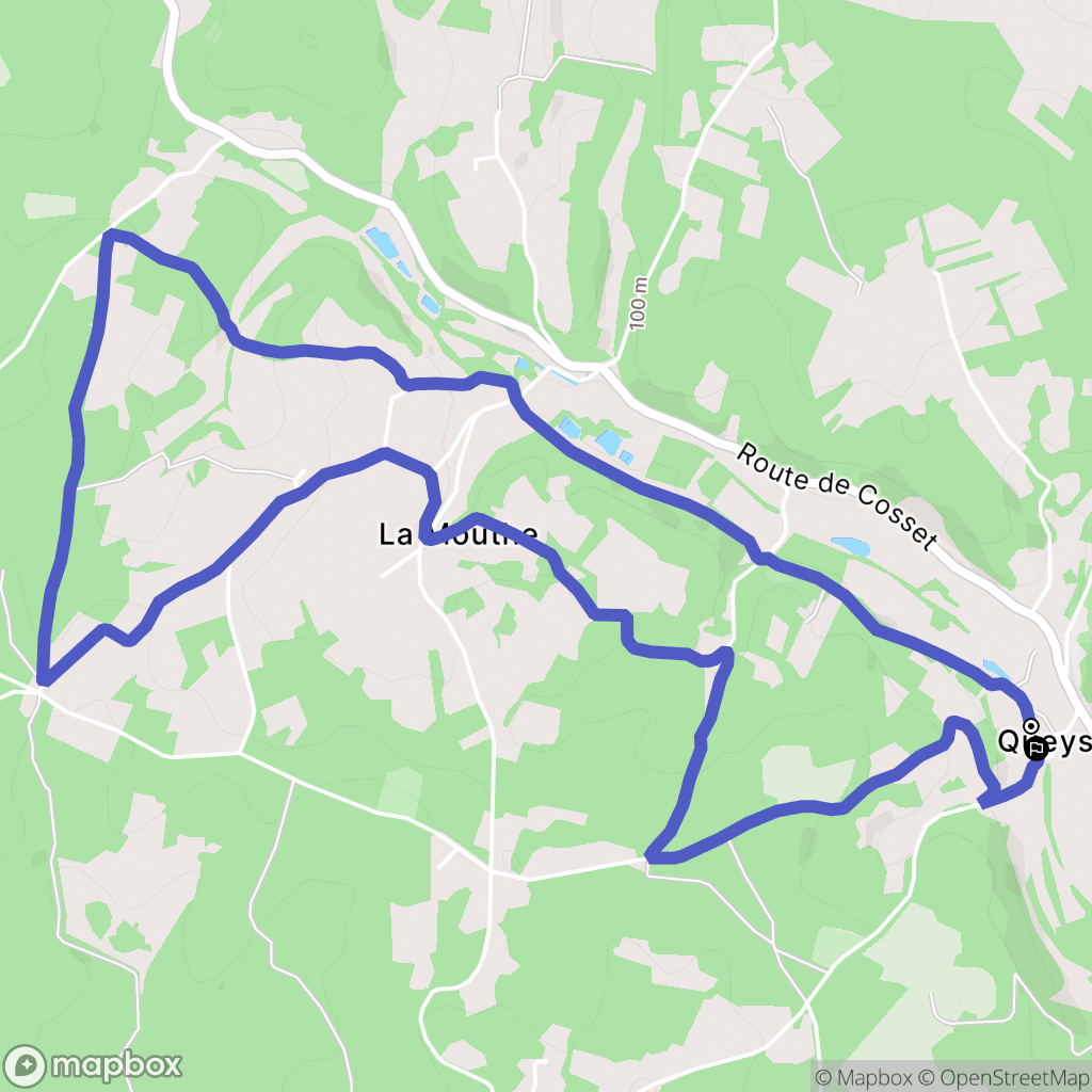 Queyssac : carte du parcours de randonnée - France