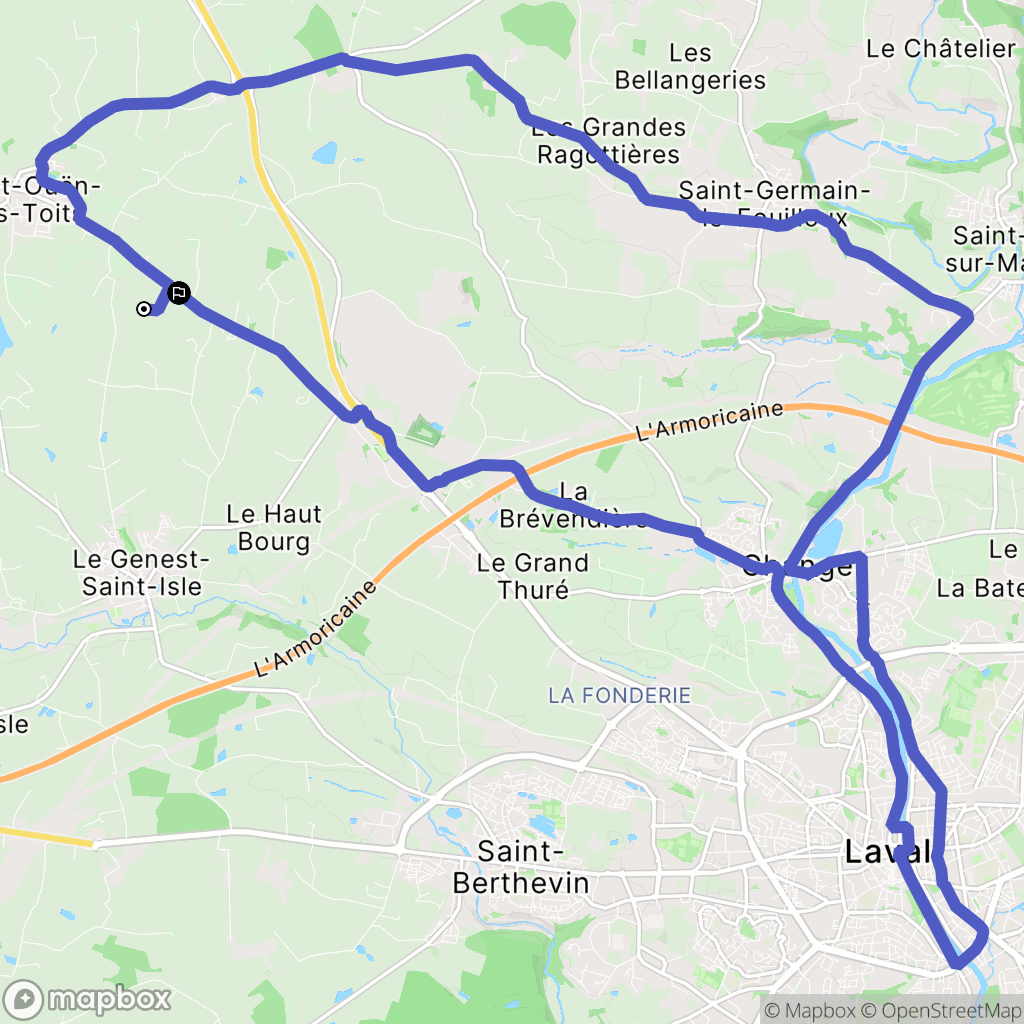 Le Genest-Saint-Isle : carte du parcours de randonnée - France