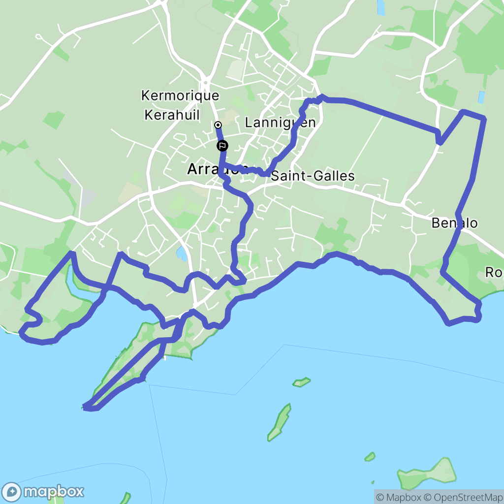 Arradon : carte du parcours de randonnée - France
