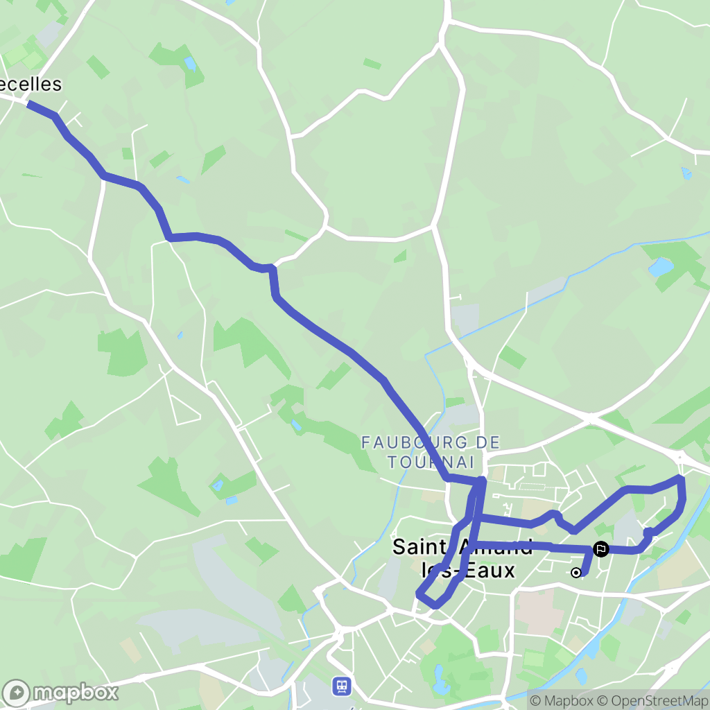 Saint-Amand-les-Eaux : carte du parcours de randonnée - France
